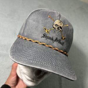 Shankitgolf Skull & Bones Golf Clubs Hat Snapback Shank Embroidered String Strap